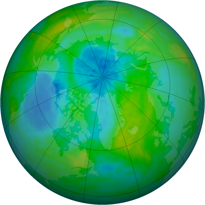 Arctic ozone map for 19 September 1982